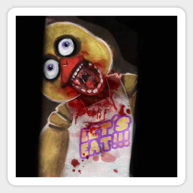 Scary Chica - Horror Painting Sticker by saradaboru